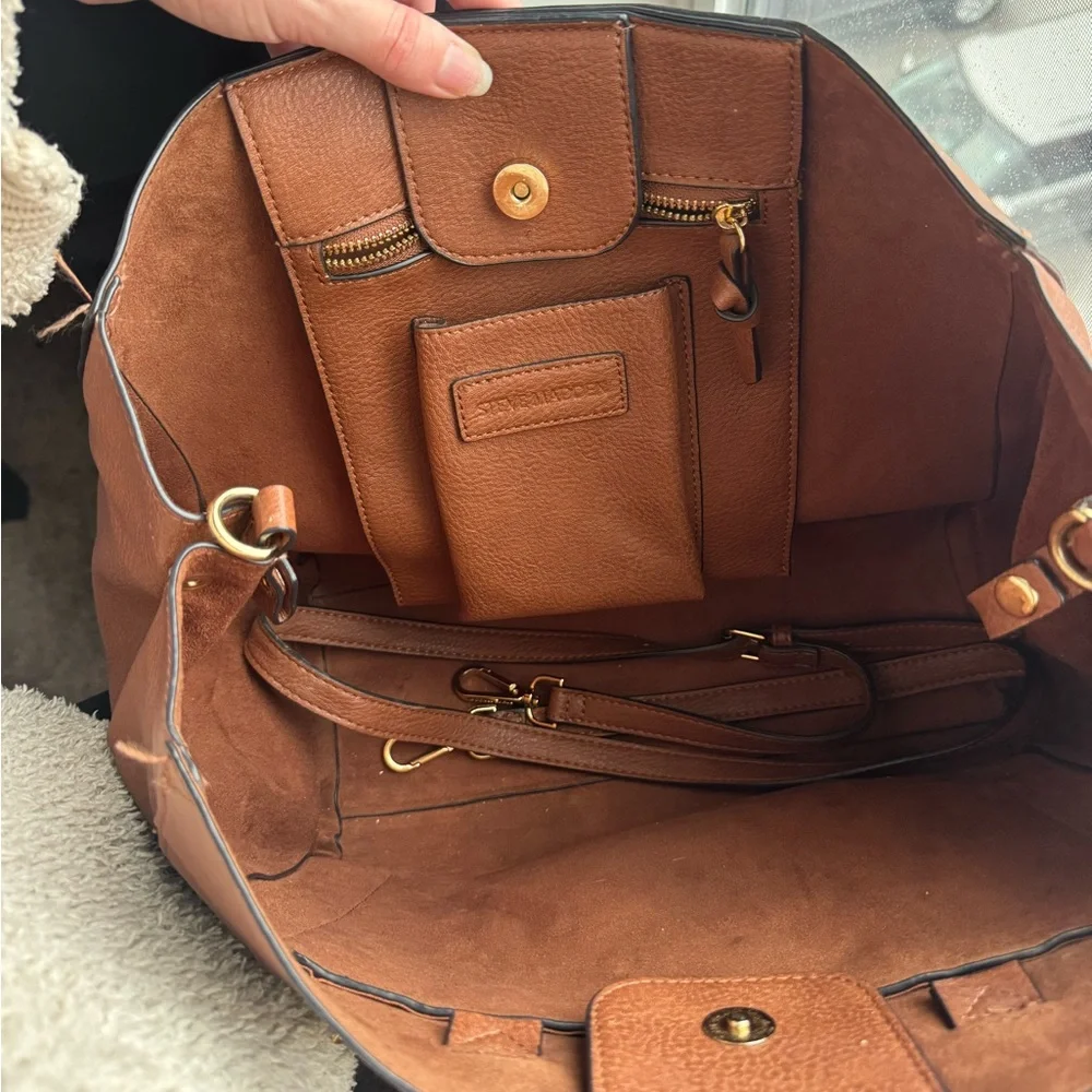 Steve Madden Brown Leather Handbag - Picture 5 of 10